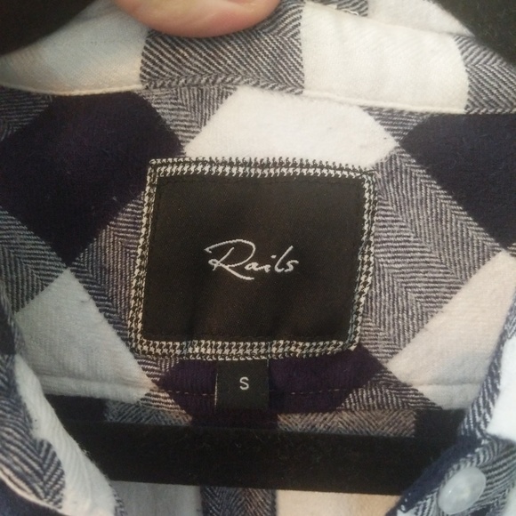 Rails blue and white Buffalo check button up shirt - Picture 5 of 8